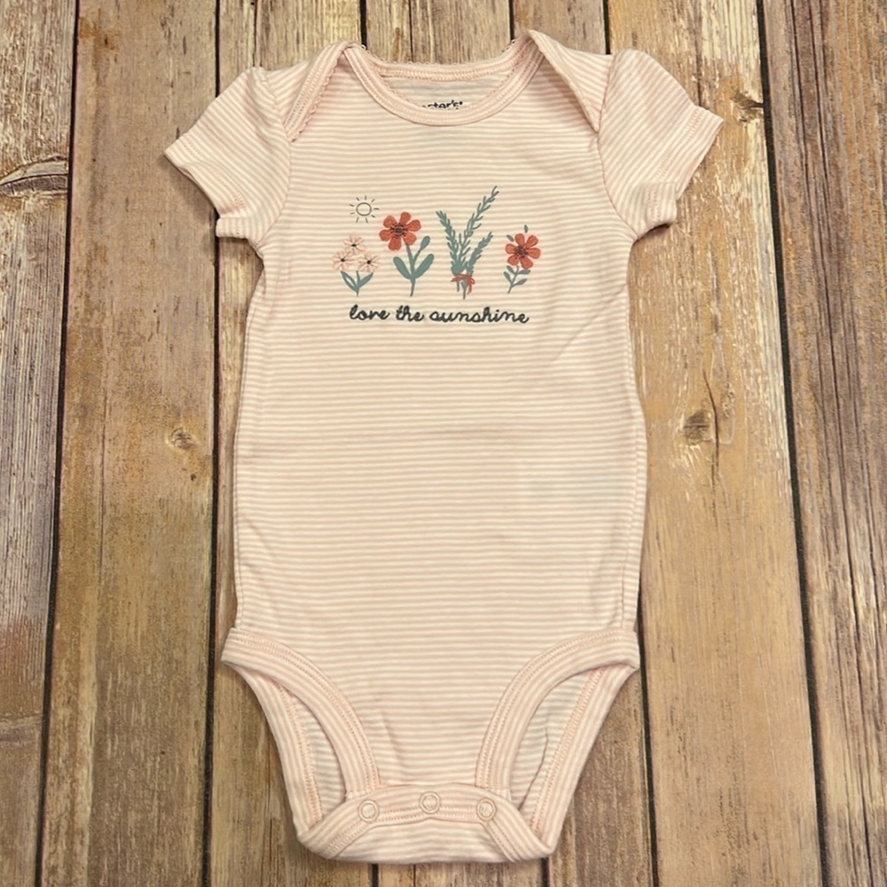 Carters 6 month pastel pink and blue bundle. 3 onesies, 1 hoodie, 1 pant. - Picture 5 of 8